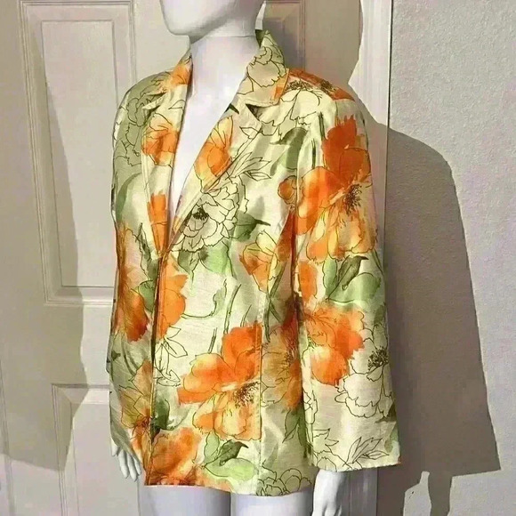 Susan Graver Jacket Blazer Womens Small Colorful Pockets Floral - Picture 10 of 13